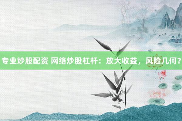 专业炒股配资 网络炒股杠杆：放大收益，风险几何？