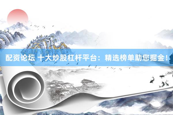 配资论坛 十大炒股杠杆平台：精选榜单助您掘金！