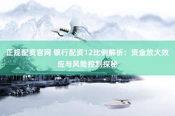 正规配资官网 银行配资12比例解析：资金放大效应与风险控制探秘