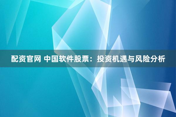 配资官网 中国软件股票：投资机遇与风险分析