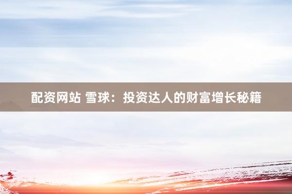 配资网站 雪球：投资达人的财富增长秘籍