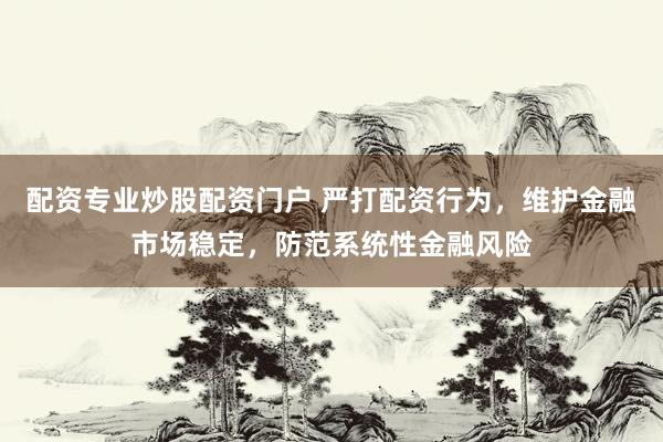 配资专业炒股配资门户 严打配资行为，维护金融市场稳定，防范系统性金融风险