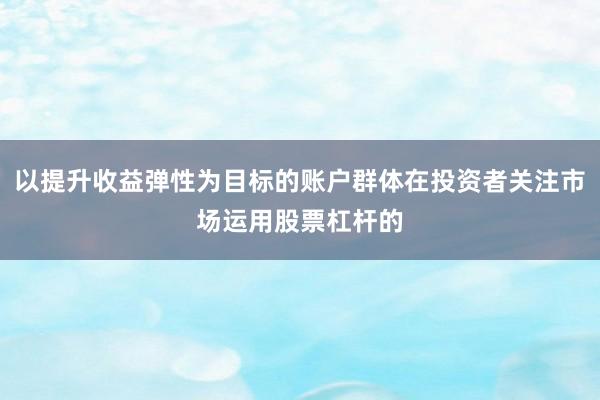 以提升收益弹性为目标的账户群体在投资者关注市场运用股票杠杆的