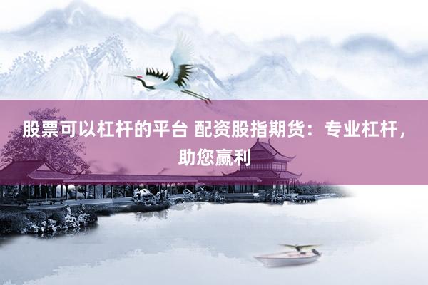 股票可以杠杆的平台 配资股指期货：专业杠杆，助您赢利
