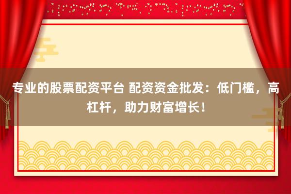 专业的股票配资平台 配资资金批发：低门槛，高杠杆，助力财富增长！
