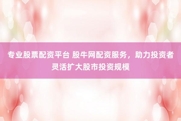 专业股票配资平台 股牛网配资服务，助力投资者灵活扩大股市投资规模